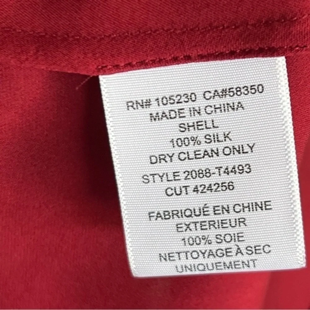 Joie SILK Gemini Silk Ruffle Sleeveless Tank Bordeaux Rose Dark Red Size S $208 - Picture 8 of 15